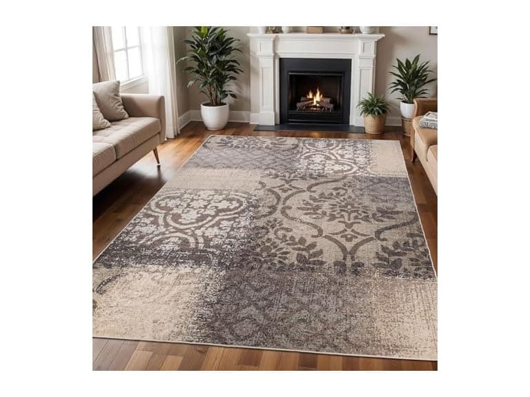 Superior Distressed Abstract Damask Indoor Area Rug (Your Choice) - Image 1