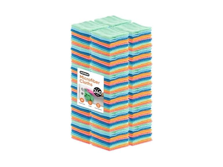Superio Microfiber Cleaning Cloths Color-Coded for Easy Organization 144 Pack - Image 1
