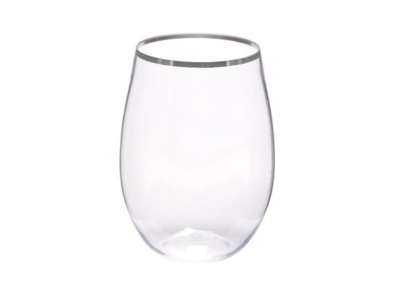 WNA Reserv 16oz Clear Plastic Stemless Wine Glasses, 64-Pack - Image 1