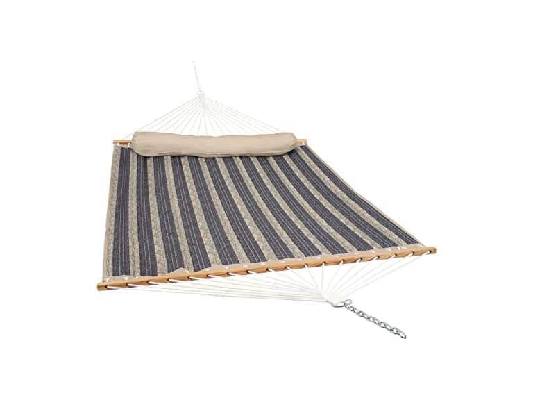 Sunnydaze Quilted Double Hammock for Outside with Pillow - Image 1