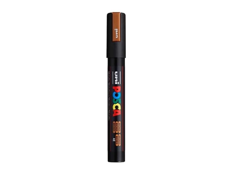 uni POSCA PC-5M Water-Based Paint Markers, Bronze - Image 1