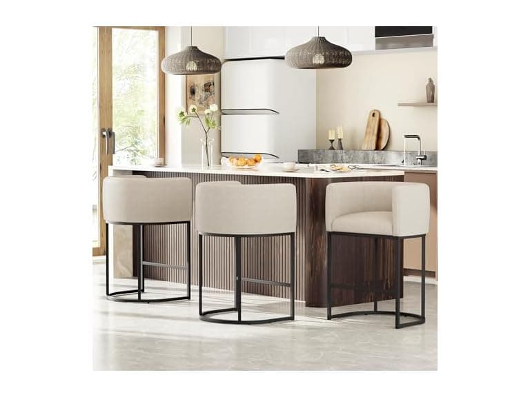 Beige 26" H Counter Height Bar Stools - Image 1
