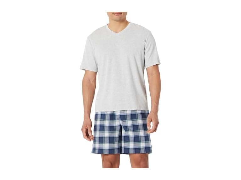 Amazon Essentials Mens SS VNeck Tee & Shorts PJ Set - Image 1