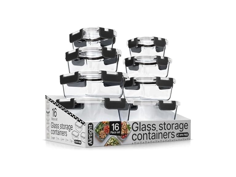 Borosilicate Glass Food Storage Containers 16 Pieces - Image 1