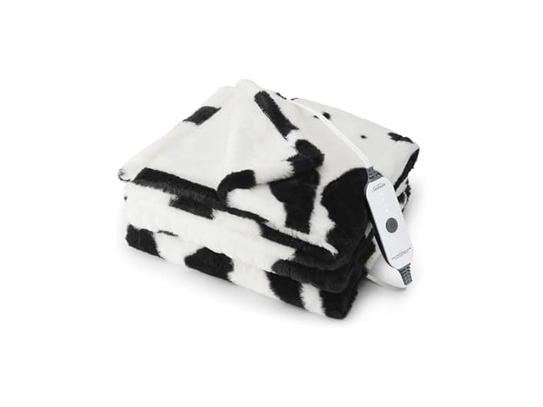 Sunbeam Heated Throw Cow Print 50"x60" - Image 1