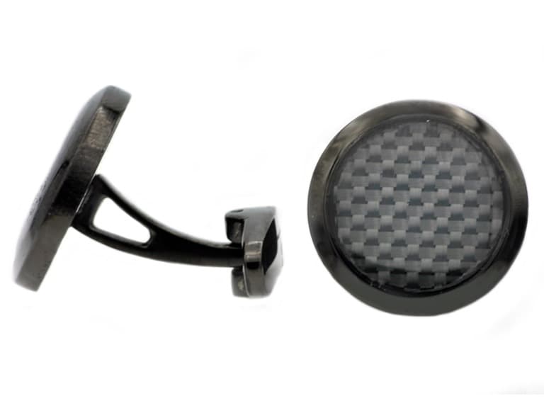 Black Carbon Fiber Cufflinks - Image 1