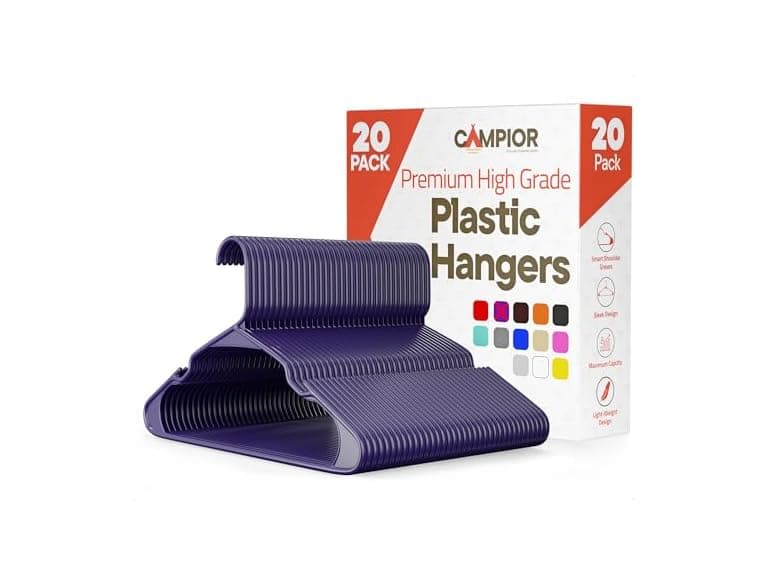 Purple Plastic Hangers 20 Pack - Image 1