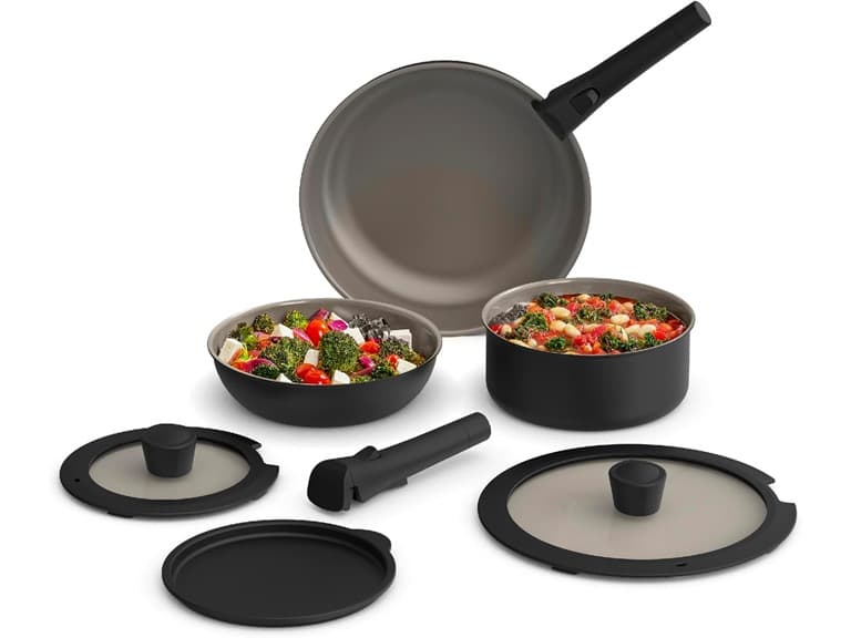 BELLA 8-Piece Removable Handle Cookware Set - Image 1