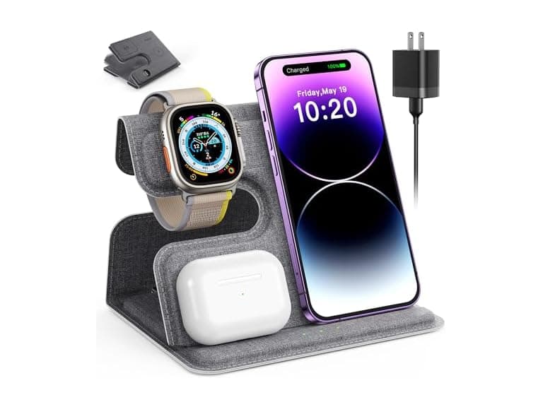 JARGOU Foldable 3-in-1 Apple Charger