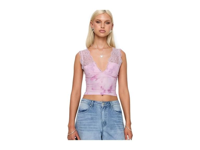 Princess Polly Typha Top Pink Floral - Image 1