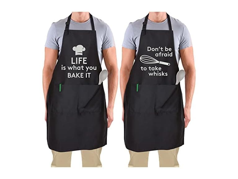 Funny Kitchen Aprons w/ Pockets 2-Pack - Image 1