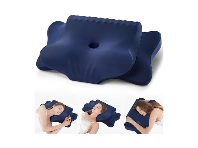 FAIORD Cervical Neck Pillow Dark Blue - Image 1