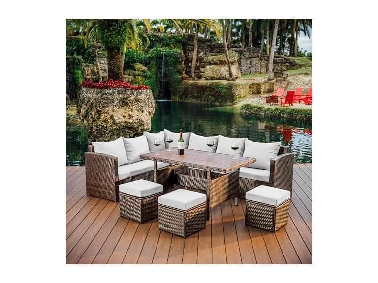 Nestl Wicker Outdoor Furniture Set - 7 Piece - Image 1