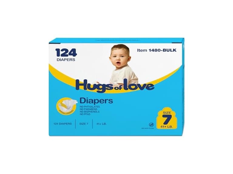 Dynarex Hugs-of-Love Diapers Size 7 124ct - Image 1