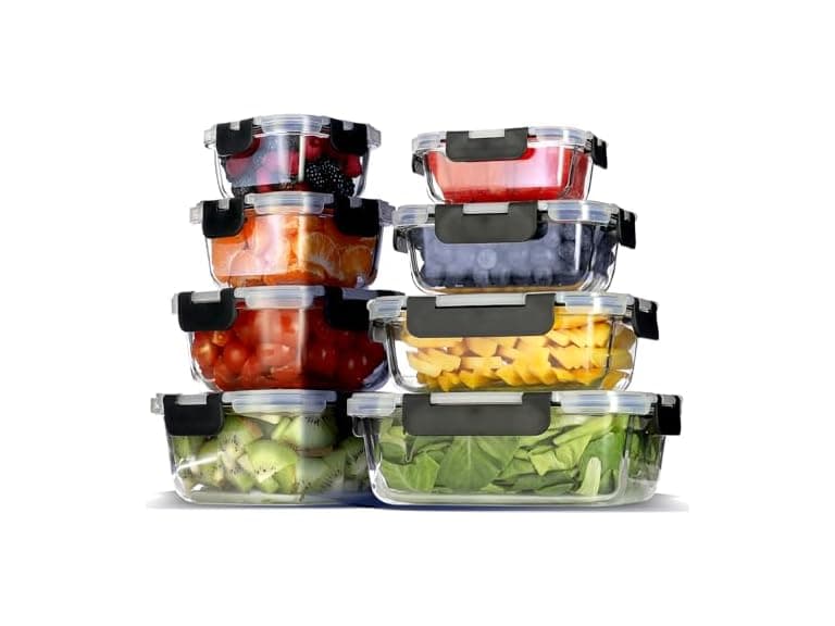 EATEX 16pc Glass Food Storage Containers with Lids - Image 1