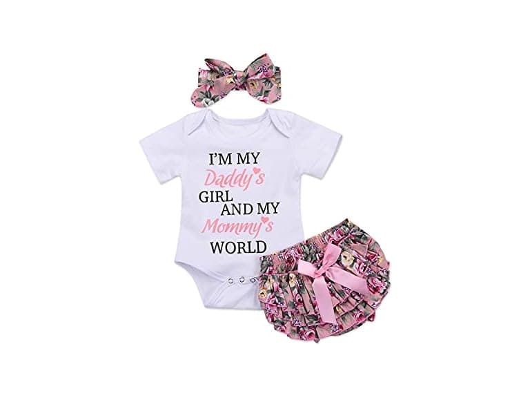 Honykids (0-3 MOS) Newborn Baby Girl Romper Set - Image 1