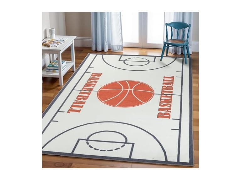 Superior 4'x6' Basketball Non-Slip Kids Rug - Image 1