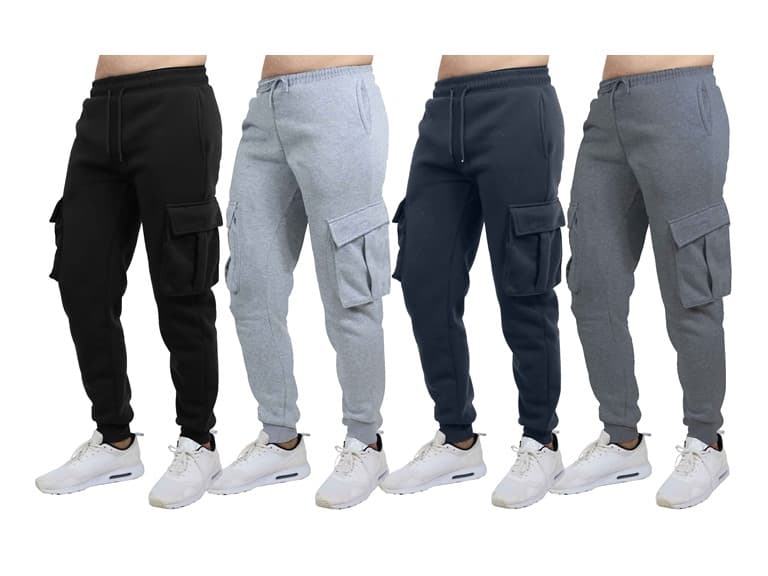 3Pk Mens Fleece Cargo Jogger Sweatpants - Image 1