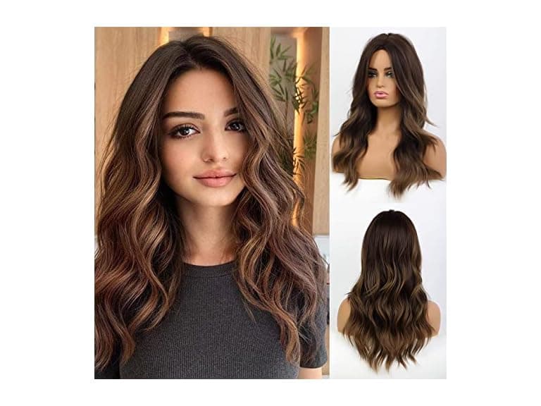 Women's Long Wavy Brown Wigs - Image 1
