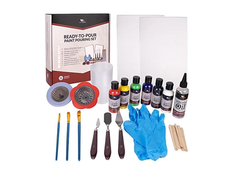 38Pc Acrylic Pouring Paint Set - Image 1