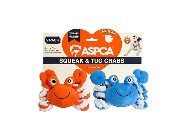 ASPCA 2 Pack Plush Dog Toy with Squeaker - Image 1