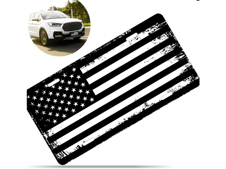 Zone Tech GA0085 Tactical USA Flag License Plate - Image 1