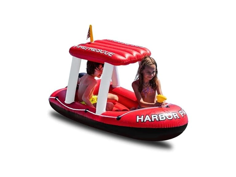 Zone Tech Kids Inflatable Fire Rescue Boat - Image 1