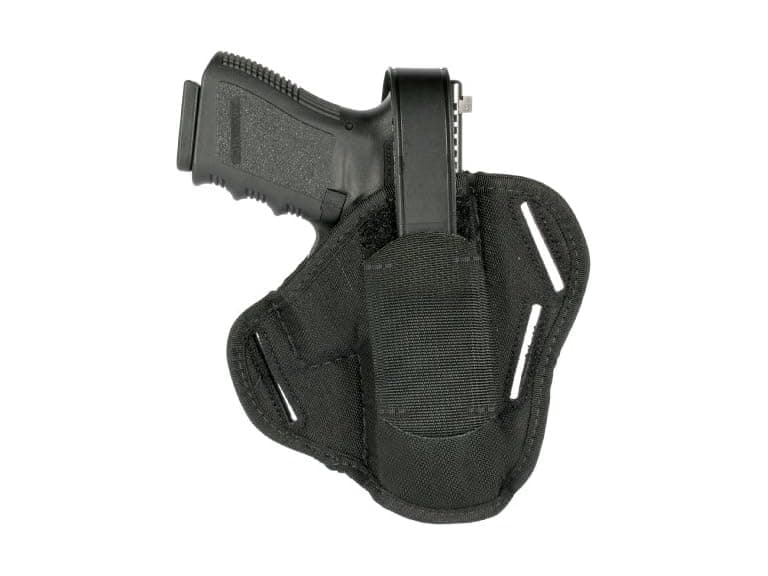 Blackhawk 3-Slot Ambidextrous Black Pancake Holster - Image 1