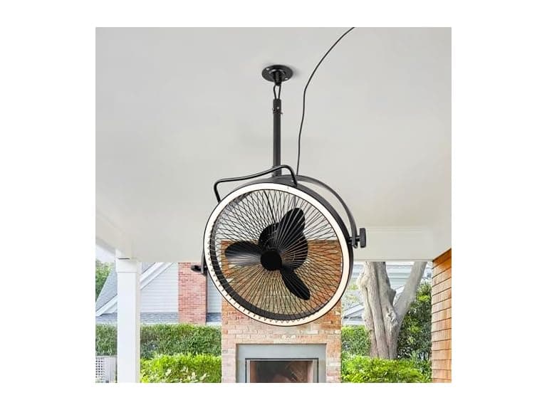 Ceiling Fans with Lights and Remote, 20" Black - Image 1