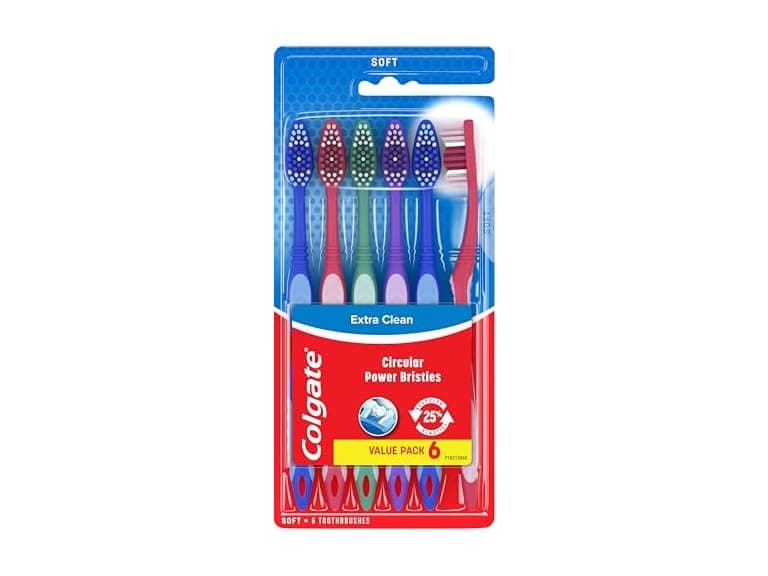 Colgate Extra Clean Toothbrush, Soft, 6-Count - Image 1