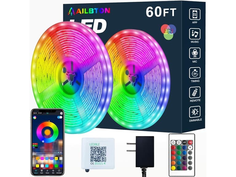 Led Strip Lights,60Ft Music Sync Color - Image 1