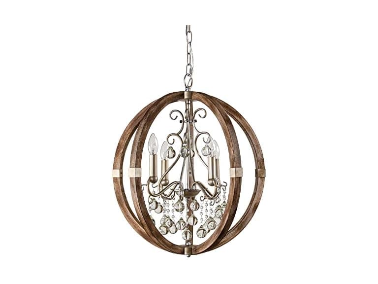 Parrot Uncle 8816-4-PU Wooden Ceiling Light Fixture - Image 1