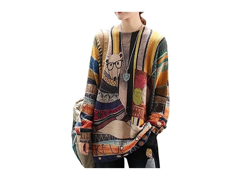 YESNO Oversized Loose Knit Tops - Image 1