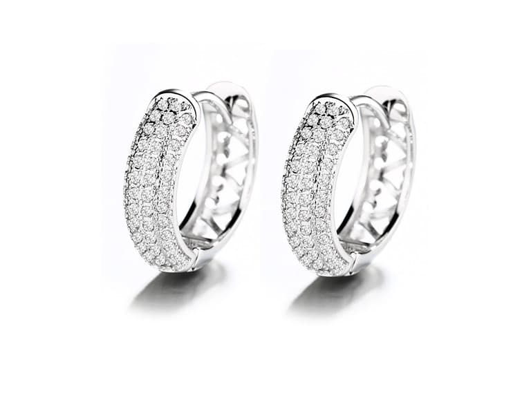14K Filigree Heart Huggie Earring - Image 1