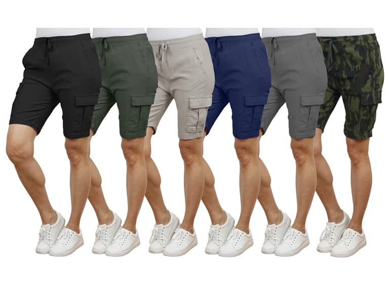 3Pk Womens Super Stretch Cargo Shorts - Image 1