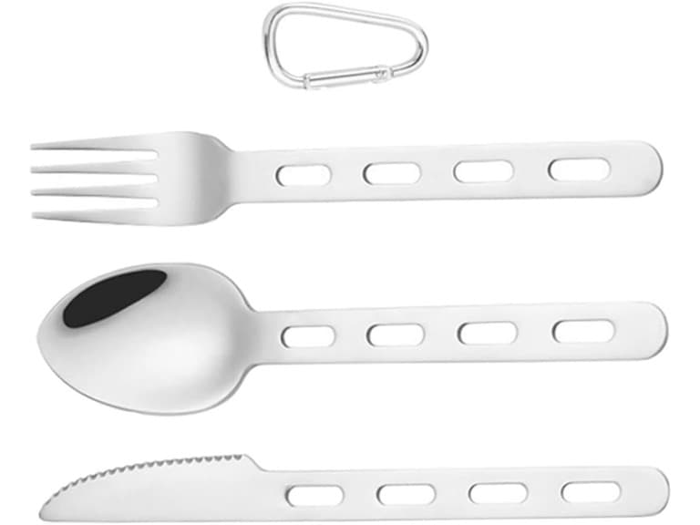 3 Pieces set Stainless Steel Camping Utensils Kit - Image 1