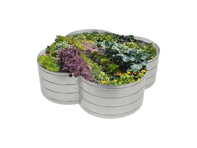 Sunnydaze 12" Clover Steel Garden Bed - Image 1