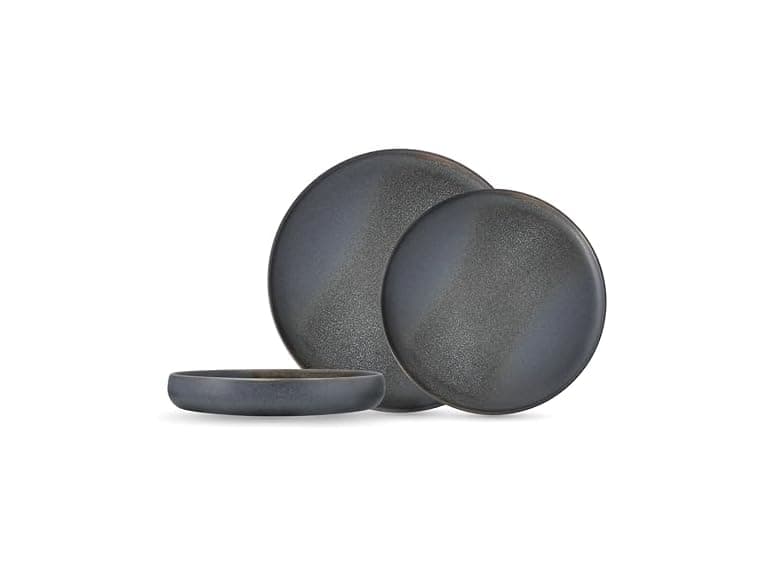 Eater x Zwiesel Fortessa Foss Stoneware, 12 Piece Dinnerware Set (Volcanic Gray - Image 1
