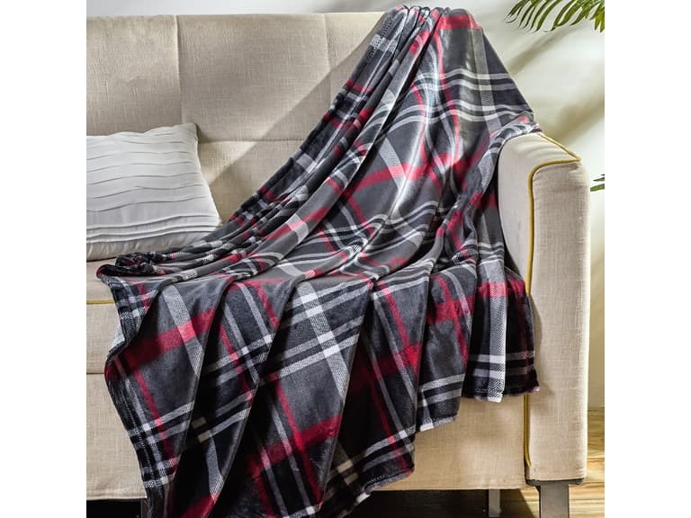 Midnight Plaid Throw Blanket - Image 1