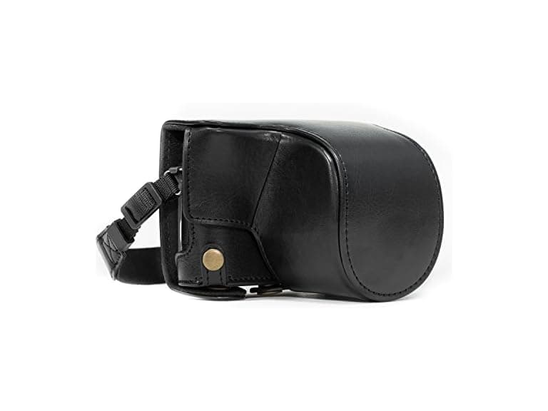 MegaGear Ever Ready Leather Camera Case and Strap (Black) - Image 1