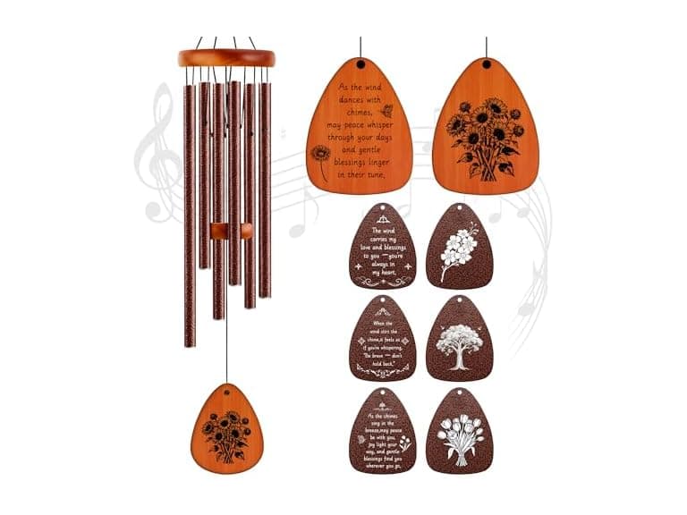 StellaRose W0582 Matte Textured brown Wind Chimesq - Image 1