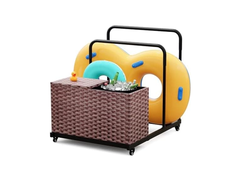 Pool Float Storage Bin with Wheels - Image 1