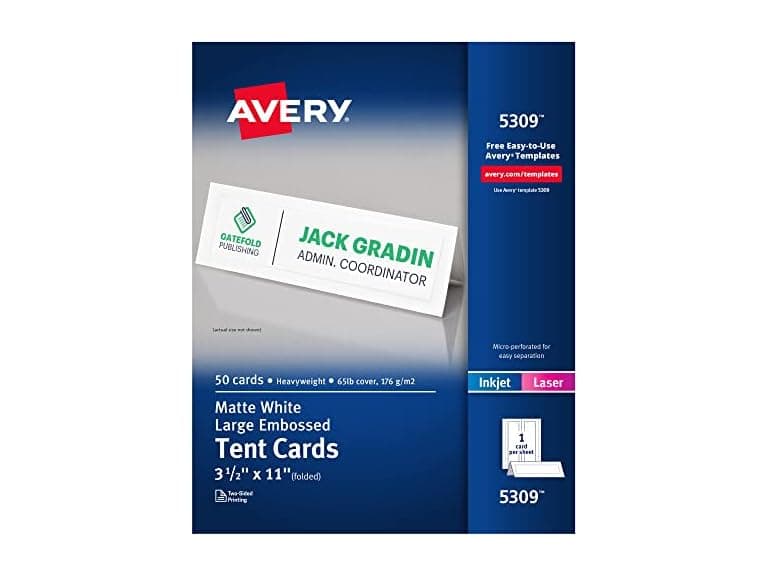 Avery Printable Large Tent Cards - Image 1