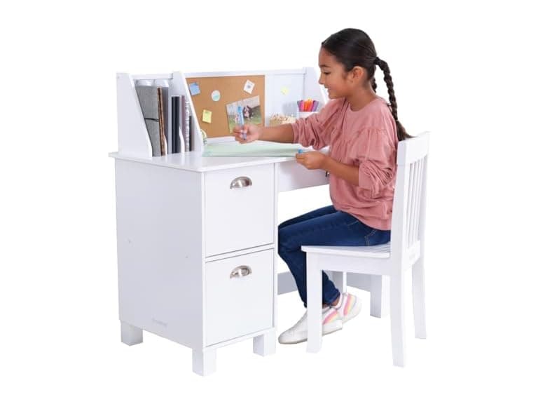 KidKraft Wooden Study Desk with Chair - Image 1