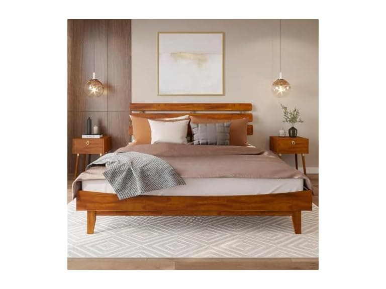 Bme Caden King Size Bed Frame and Adjustable Headboard, 15" - Image 1