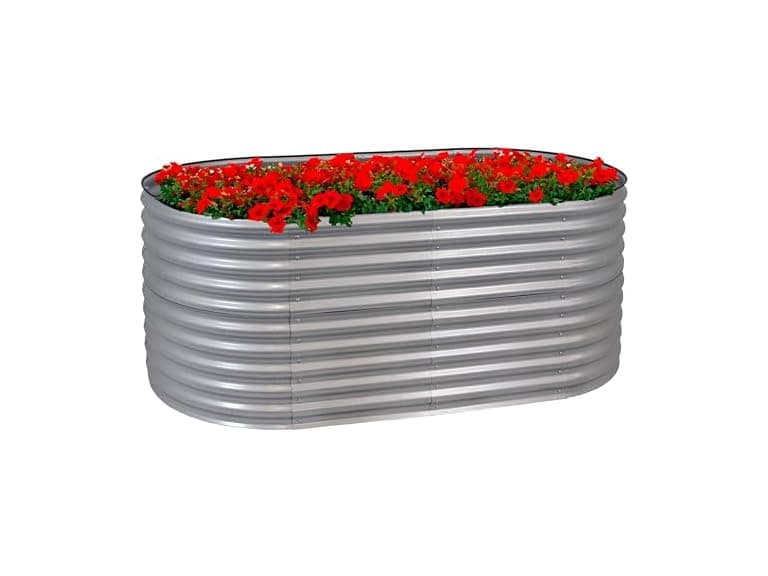 Sunnydaze HST-914 79" Raised Garden Bed- Silver - Image 1
