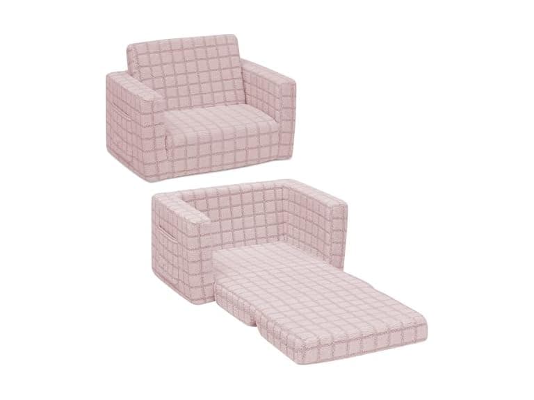 Delta Children Checkered Cozee Flip-Out Kids Chair - Image 1
