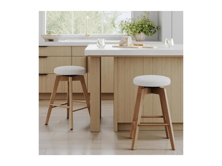 Nathan James Amalia Stool, White Oak - Image 1