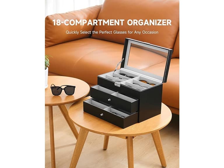 18 Compartment Sunglasses Organizer - Image 1