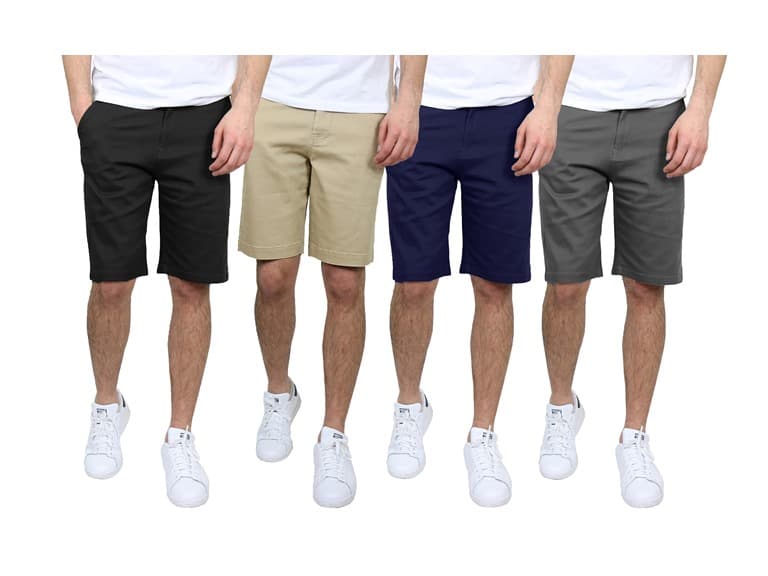 3Pk Asst Mens Stretch Chino Shorts - Image 1
